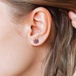 Personalised Wooden 3 Colours Pom Pom Sterling Silver Stud Earrings Back to School Game Day Team Gift for Cheerleaders