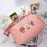 Sac à bandoulière brodé 1-3 Photos de visage d'animaux de compagnie avec noms Cadeau d'anniversaire d'adoption pour les propriétaires d'animaux de compagnie Lovers