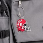 Personalized Multicolor Football Helmet Acrylic Keychain Backpack Tag with Name and Number Game Day Team Birthday Gift for Football Players Lovers 5