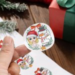 Gepersonaliseerde Cartoon Karakter Kerst Brief Set van 2 Waterdichte Stickers met initiaal en naam Kerst Festival Party Favors voor familie vrienden 6