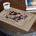 Podkładka antypoślizgowa z personalizowanym zdjęciem i słowami miłości Zestaw 4 podkładek na przyjęcie i parapetówkę dla rodziny i przyjaciół