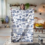 Personlig Western Horse Soft Throw Blanket med tekst Hjemmedekorasjon Bursdag Jubileum Rytterkonkurranse Gave til hesteelsker
