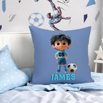 Personalisierte 3D-Fußball-Cartoon-Charakter weiches Kissen Abdeckung mit Namen und Nummer Home Decor Geburtstagsgeschenk für Jungen Mädchen