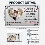 Personalized Keep This As A Reminder Puzzle Style Heart Photo Wallet Card with Names Anniversary Valentine's Day Gift for Couple Boyfriend Husband