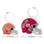 Personalized Multicolor Football Helmet Acrylic Keychain Backpack Tag with Name and Number Game Day Team Birthday Gift for Football Players Lovers 7