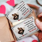 Personalized Keep This As A Reminder Puzzle Style Heart Photo Wallet Card with Names Anniversary Valentine's Day Gift for Couple Boyfriend Husband
