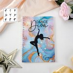 Personlig dansesilhuett A5 spiralbok med navn Inspirerende konkurransedag Tilbake til skolen Gave til dansere Danselærere