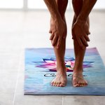 Personlig akvarell Lotusblomst Superabsorberende yogahåndkle Matte med navn og nettinglomme Sportsutstyr Bursdagsgave til kvinne