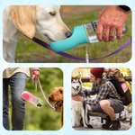 Personnalisé Cartoon 3D Dog Cat Design Pet Water Bottle with Drinking Feeder and Name Pet Outdoor Supplies Birthday Gift for Pet Owners