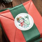 Personalisierte niedlichen Cartoon Bogen Schneemann Aufkleber Etiketten mit Namen und Initialen Satz von 2 Geschenk Dekoration Weihnachten Party Favors für Familie Freund Kind