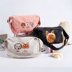 Sac à bandoulière brodé 1-3 Photos de visage d'animaux de compagnie avec noms Cadeau d'anniversaire d'adoption pour les propriétaires d'animaux de compagnie Lovers