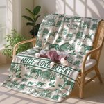Personlig Western Horse Soft Throw Blanket med tekst Hjemmedekorasjon Bursdag Jubileum Rytterkonkurranse Gave til hesteelsker