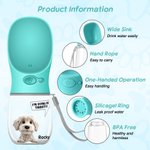 Personnalisé Cartoon 3D Dog Cat Design Pet Water Bottle with Drinking Feeder and Name Pet Outdoor Supplies Birthday Gift for Pet Owners