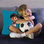 Personalisierte 3D-Fußball-Cartoon-Charakter weiches Kissen Abdeckung mit Namen und Nummer Home Decor Geburtstagsgeschenk für Jungen Mädchen