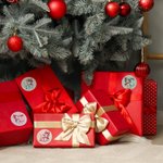 Personalisierte niedlichen Cartoon Bogen Schneemann Aufkleber Etiketten mit Namen und Initialen Satz von 2 Geschenk Dekoration Weihnachten Party Favors für Familie Freund Kind