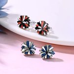 Personalised Wooden 3 Colours Pom Pom Sterling Silver Stud Earrings Back to School Game Day Team Gift for Cheerleaders