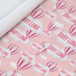 Personalized Hot Air Balloon Clouds Wrapping Paper with Name Set of 3 Gender Reveal Party Baby Shower Birthday Favor Packing for Newborn New Parents