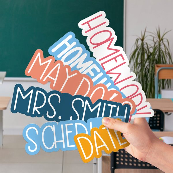 Personalisierte Multicolor Text Whiteboard Magnetic Label Klassenzimmer Interaktive Lehrmittel Teacher's Day Back to School Appreciation Geschenk für Lehrer