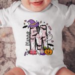 Personlig spökpump Initial 100% bomull Baby Bodysuit Kid T-shirt med namn Halloween Party Present för pojkar flickor