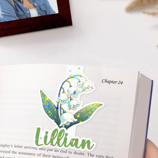 Personalizado Impermeable Glitter Nacimiento Flor Magnético Marcapáginas Clip con Nombre Club de Lectura Herramienta Regalo de cumpleaños para los amantes de los libros Ratones de biblioteca