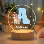 Spersonalizowana lampka nocna LED z imieniem i drewnianą podstawą do dekoracji pokoju dziecięcego Urodziny Baby Shower Prezent dla dzieci