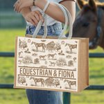 Henkilökohtainen Vintage hevonen teema Juutti Kangaskassi teksti syntymäpäivä vuosipäivä lahja hevosurheilun harrastajille Cowgirls