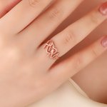 Personalized Dainty Interlocking Initial Ring with Birthstone Female Jewellery Anniversary Birthday Gift for Women