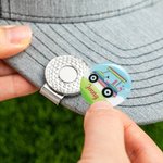 Personalised Colourful Golf Cart Golf Ball Marker Magnetic Hat Clip with Name Hat Accessory Birthday Gift for Golfers Sports Lover