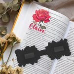 Spersonalizowany, wodoodporny, brokatowy klips magnetyczny z imieniem i nazwiskiem do zakładek urodzinowych dla miłośników książek