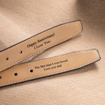 Cintura in pelle personalizzata con testo inciso Regalo per la festa del papà e l'anniversario per gli uomini