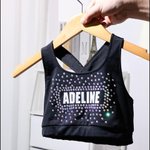 Personlig Rhinestone Glitter Name Kid's Sports Vest Sett Daglig trening Konkurranse Dag Gave til Cheerleaders Jenter
