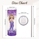 Personalized Cartoon Doctor Nurse Character Name Insulated 20 oz Skinny Tumbler with Straw and Lid Nurse Week Appreciation Gift for Medical Staff