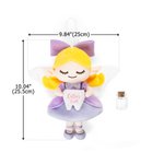 Personalised Cute Tooth Fairy Plush Doll Hanging Pillow with Name and Pocket Glass Bottle Bedroom Decoration Tooth Loss Souvenir Gift for Kids