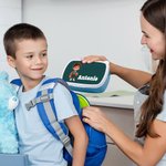 Fiambrera personalizada multicolor con personaje de dibujos animados y nombre regalo de cumpleaños o vuelta al cole para niños