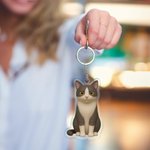 Gepersonaliseerde Foto 3D-effect Acryl Sleutelhanger Cadeau voor Dagelijks Gebruik Verjaardag Jubileumcadeau voor Familie Vrienden  Huisdierliefhebber