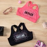 Personlig Rhinestone Glitter Name Kid's Sports Vest Sett Daglig trening Konkurranse Dag Gave til Cheerleaders Jenter