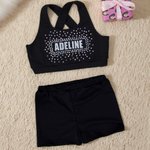 Personlig Rhinestone Glitter Name Kid's Sports Vest Sett Daglig trening Konkurranse Dag Gave til Cheerleaders Jenter