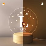 Personalizada Lindo Animal Perro Gato LED Luz de Noche con Nombre y Base de Madera Decoración de Guardería Regalo de Cumpleaños para Niños Amantes de las Mascotas