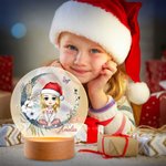 Luz nocturna LED personalizada con nombre y base de madera Regalo de cumpleaños y Navidad para la familia y los niños