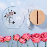 Veilleuse LED Acrylique Personnalisée avec Fleur de Naissance et Nom Décoration Maison Cadeau d’Anniversaire Fête des Mères pour Femme