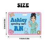Personalised Nurse Cartoon Characters ID Badge Buddy with Name Title Text Hospital Accessories Appreciation Gift for Women Medical Staff