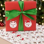 Personalised Cute Christmas Reindeer Waterproof Stickers Labels with Name and Text Gift Decor Christmas Festival Party Favors for Family Friends