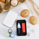 Gallina personalizzata Silhouette dell'uovo Timbro sicuro per uova in cartone con inchiostro alimentare Testo e scatola Regalo di compleanno per famiglia allevatore agricoltore
