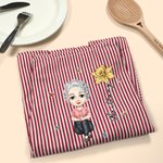 Tablier de Cuisine Personnalisé avec Fleur de Naissance Personnage Cartoon et Nom Cadeau d’Anniversaire pour Enfants et Famille