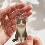 Gepersonaliseerde Foto 3D-effect Acryl Sleutelhanger Cadeau voor Dagelijks Gebruik Verjaardag Jubileumcadeau voor Familie Vrienden  Huisdierliefhebber