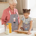 Tablier de Cuisine Personnalisé avec Fleur de Naissance Personnage Cartoon et Nom Cadeau d’Anniversaire pour Enfants et Famille