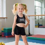 Personlig Rhinestone Glitter Name Kid's Sports Vest Sett Daglig trening Konkurranse Dag Gave til Cheerleaders Jenter