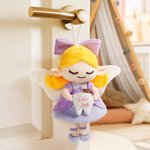 Personalised Cute Tooth Fairy Plush Doll Hanging Pillow with Name and Pocket Glass Bottle Bedroom Decoration Tooth Loss Souvenir Gift for Kids