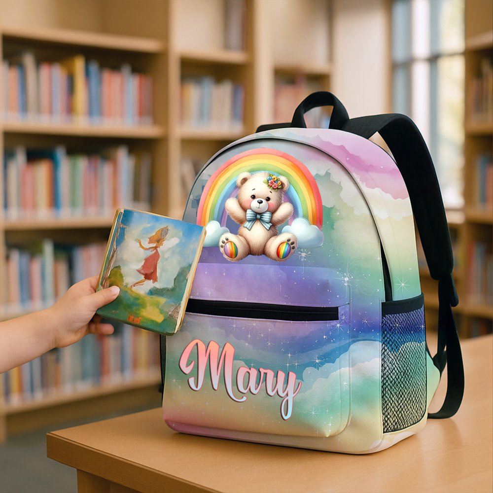 Personalized Rainbow Koala Monkey Animal School Bag with Name Back to School Birthday Gift for Kids Teenagers 5