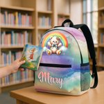Personalized Rainbow Koala Monkey Animal School Bag with Name Back to School Birthday Gift for Kids Teenagers 5